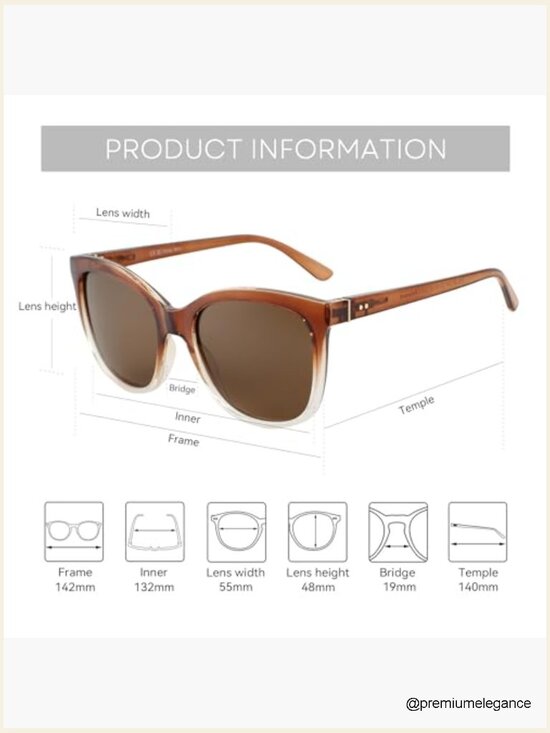 Retro Cateye Sunglasses UV400 Protection Polarized main image 7